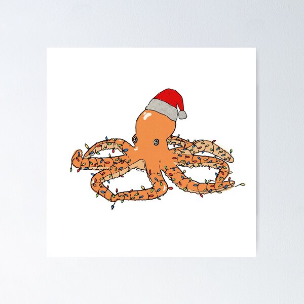 Item preview, Festive Octopus Christmas Card designed and sold by kcyk.
