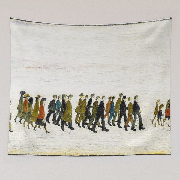 Item preview, Procession In South Wales - L S Lowry Large art prints designed and sold by buzztop.