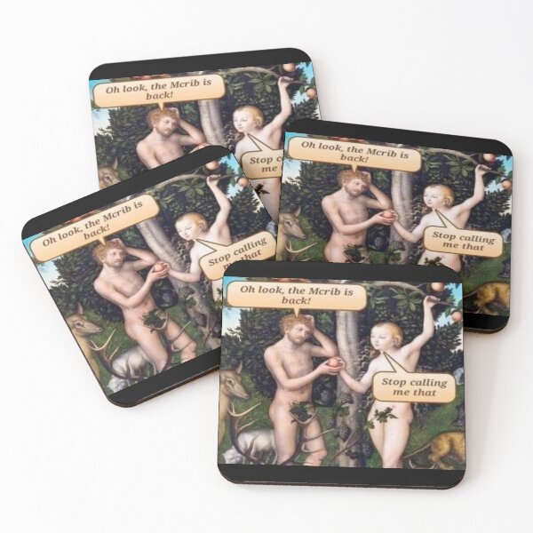 Item preview, Oh Look The Mcrib is Back (Adam and Eve Meme) - Thanksgiving, Christmas And Birthday Party Gift Ideas for Classic Memes Lovers and Fans designed and sold by Memeing Everything.