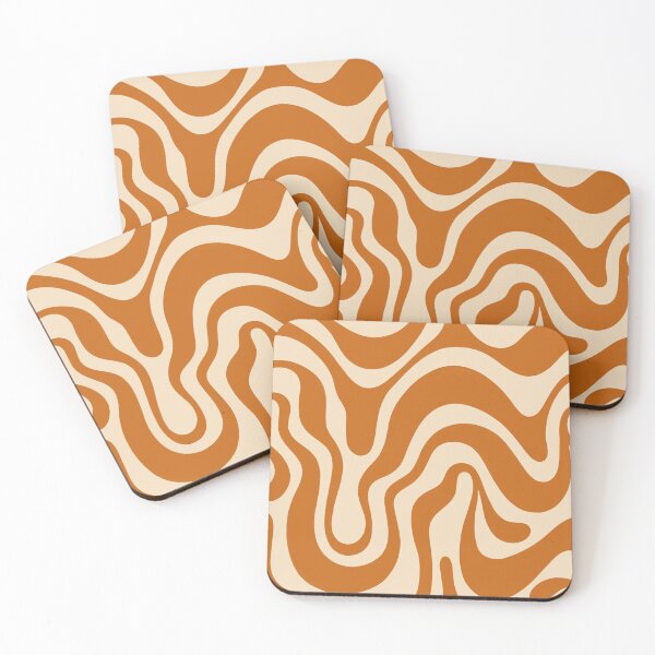 Item preview, 70s Liquid retro vintage orange swirl pattern designed and sold by ReneMagritteArt.