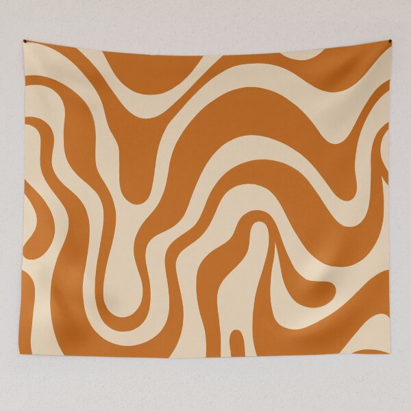 Item preview, 70s Liquid retro vintage orange swirl pattern designed and sold by ReneMagritteArt.