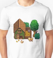 Retro Pixel Farm House Unisex T-Shirt