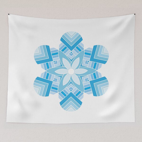 Item preview, Icy Blue Winter Snowflake Round Leaf designed and sold by Moyanana.