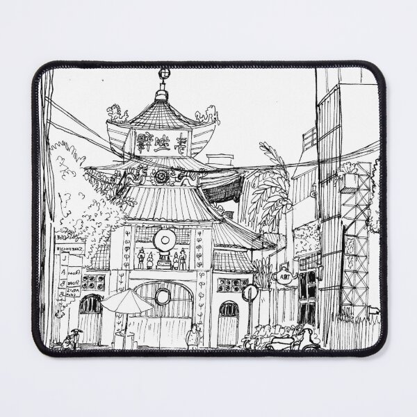 Item preview, Saigon Old Temple Vietnam Pen and Ink Illustration designed and sold by Wall-Art-Sketch.