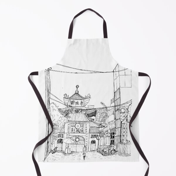 Item preview, Saigon Old Temple Vietnam Pen and Ink Illustration designed and sold by Wall-Art-Sketch.
