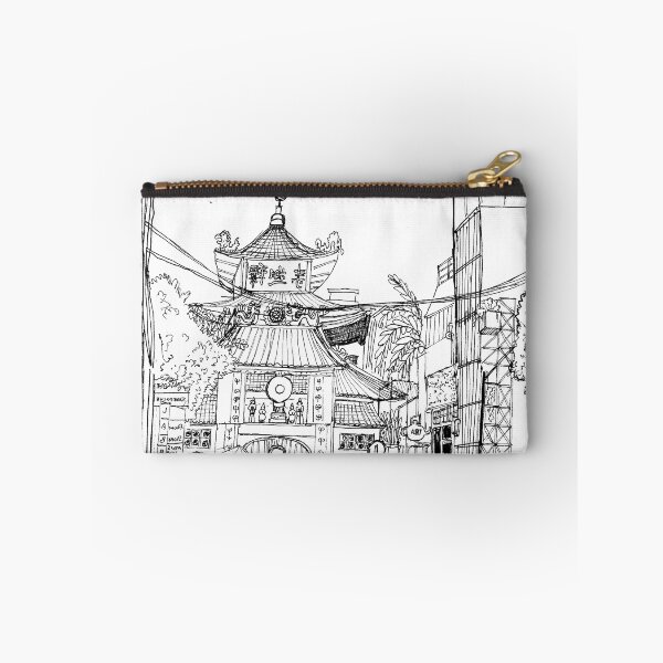 Item preview, Saigon Old Temple Vietnam Pen and Ink Illustration designed and sold by Wall-Art-Sketch.