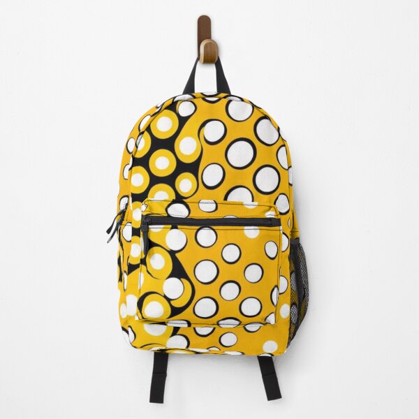 Item preview, Canary yellow wave pattern white dots background abstract Midcentury Modern designed and sold by RileyKyler.