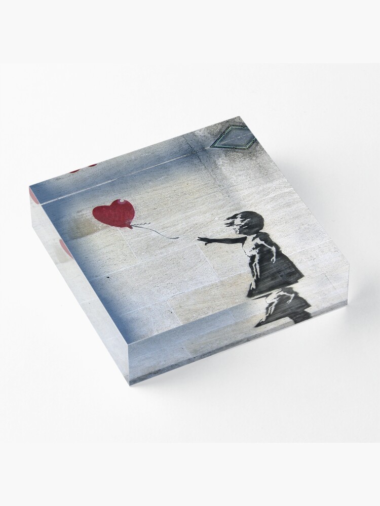 Alternate view of Banksy's Girl with a Red Balloon Acrylic Block