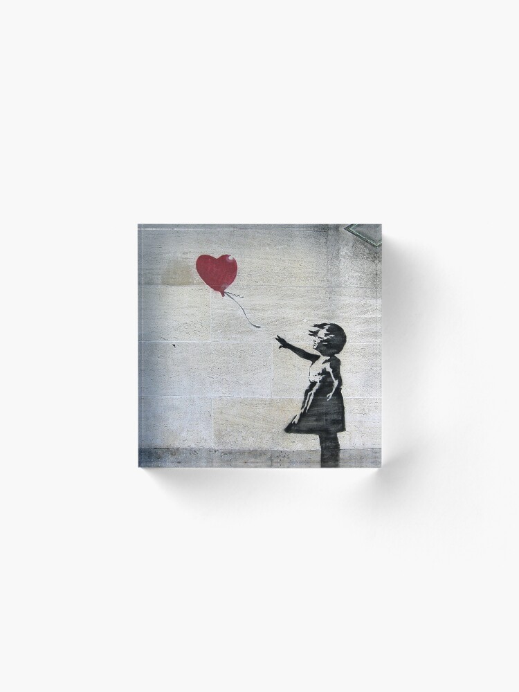Alternate view of Banksy's Girl with a Red Balloon Acrylic Block