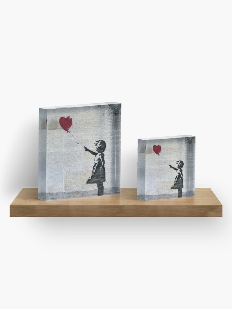 Alternate view of Banksy's Girl with a Red Balloon Acrylic Block