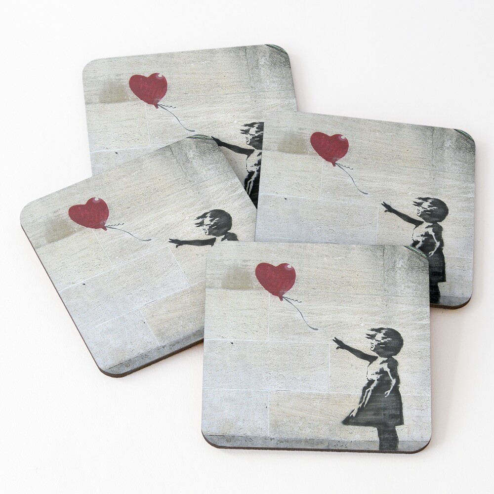 Banksy's Girl with a Red Balloon Coasters (Set of 4)