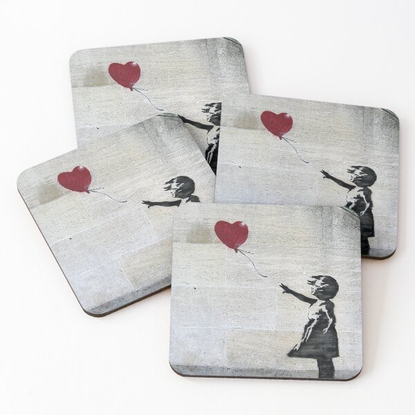 La fille de Banksy avec un ballon rouge Dessous de verre (lot de 4)