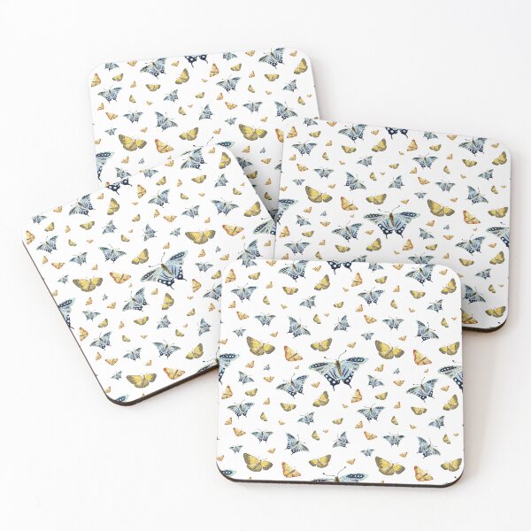 Artikelvorschau, Butterfly yellow orange blue a watercolor pattern entworfen und verkauft von Yana Mustafina | Boho Soulful Designs.