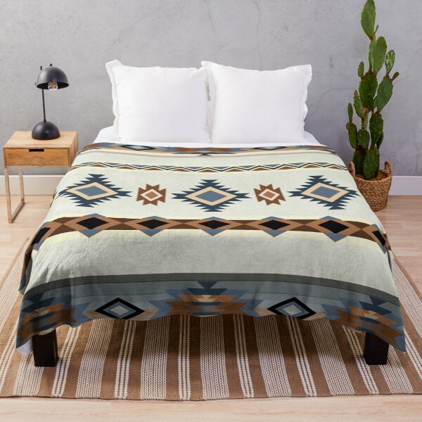 Item preview, Southwestern Tribal Symbols In Blues, Browns and Grey designed and sold by handsoftime2020.
