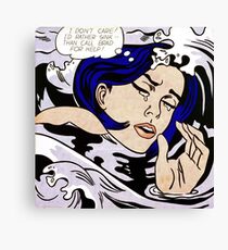 roy lichtenstein a drowning girl framed print Canvas Print