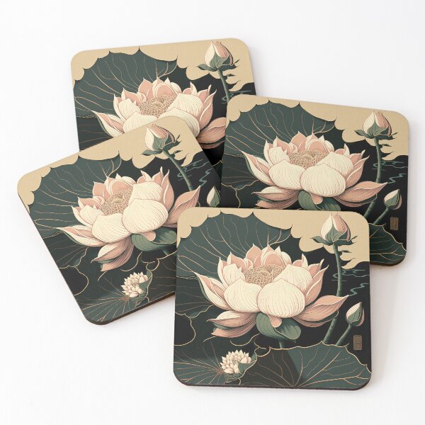 Item preview, Lotus Flower | Water Lily | Japanese Style | Ukiyo-e designed and sold by Olenaus.