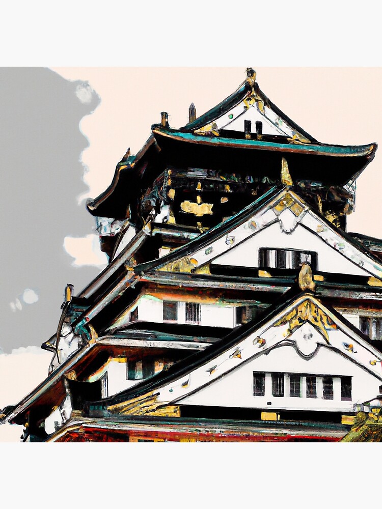 "Osaka Castle Using The Ukiyo-e Artstyle, Japanese" Poster for Sale by