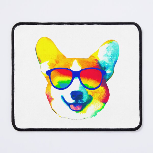 Item preview, Colorful Corgi with glasses style designed and sold by ASwissBear.