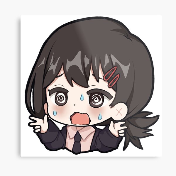"Kobeni Chainsaw Man Chibi Kawaii Sticker Emoji Icon " Metal Print for Sale by otakuzaki