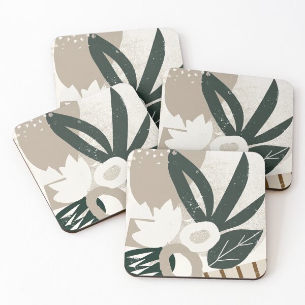 Item preview, Modern Abstract Art Floral - Black, White and Grey designed and sold by Inomaly Art.