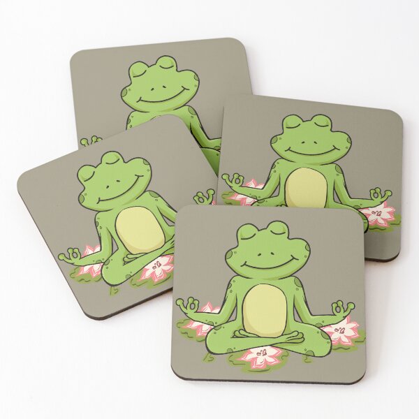 Item preview, Yoga frogs. meditating frog doing yoga.  designed and sold by HopItStudio.
