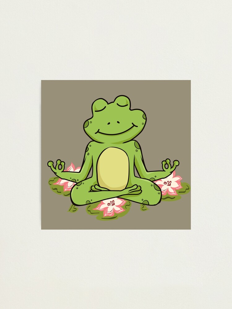 Yoga frogs. meditating frog doing yoga.  Sticker for Sale by HopItStudio