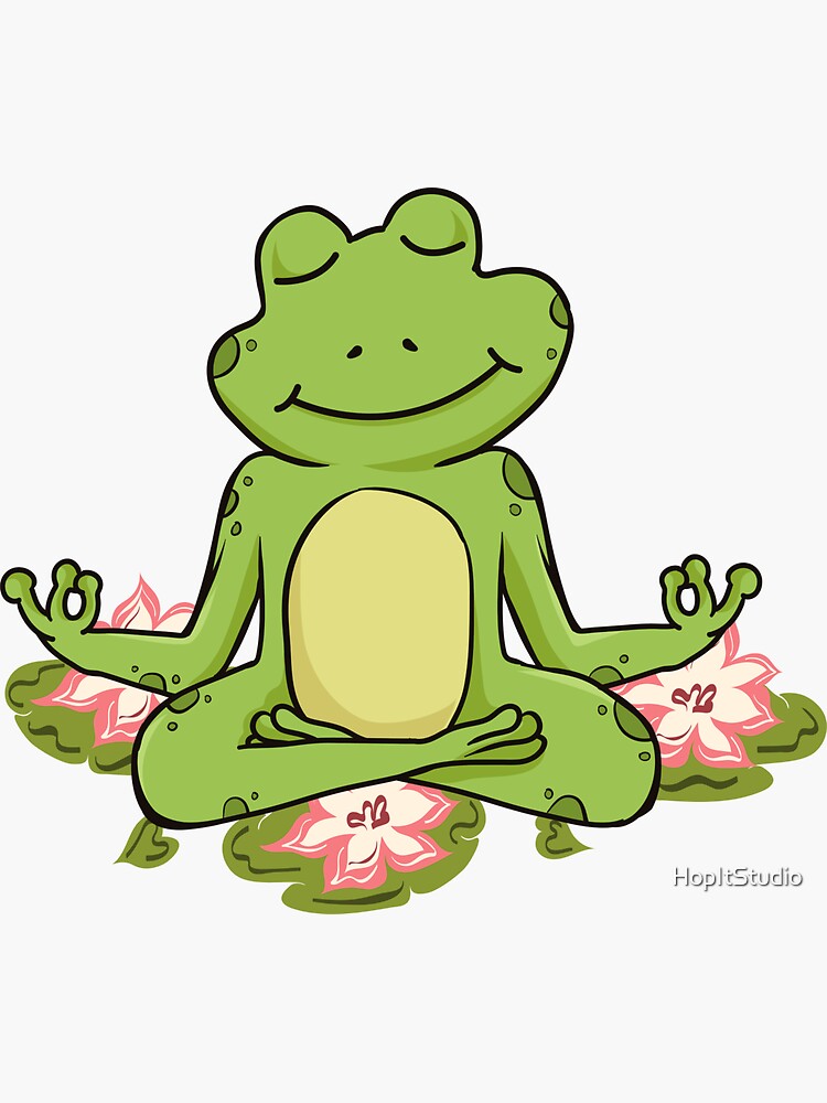 Yoga frogs. meditating frog doing yoga.  Sticker for Sale by