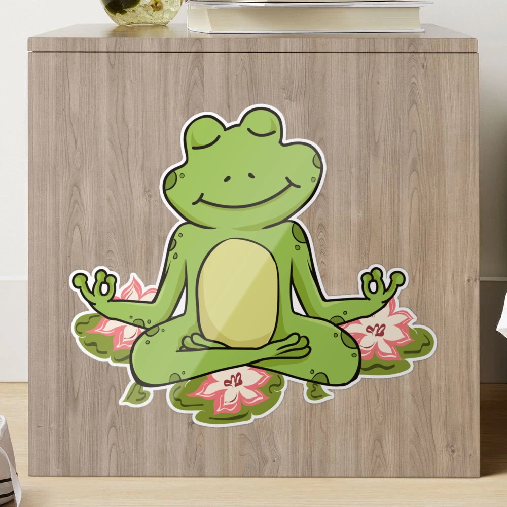 Frog Hippie Zen Yoga Meditation Cottagecore Sticker - Psychonautica