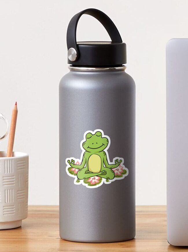 Yoga frogs. meditating frog doing yoga.  Sticker for Sale by HopItStudio