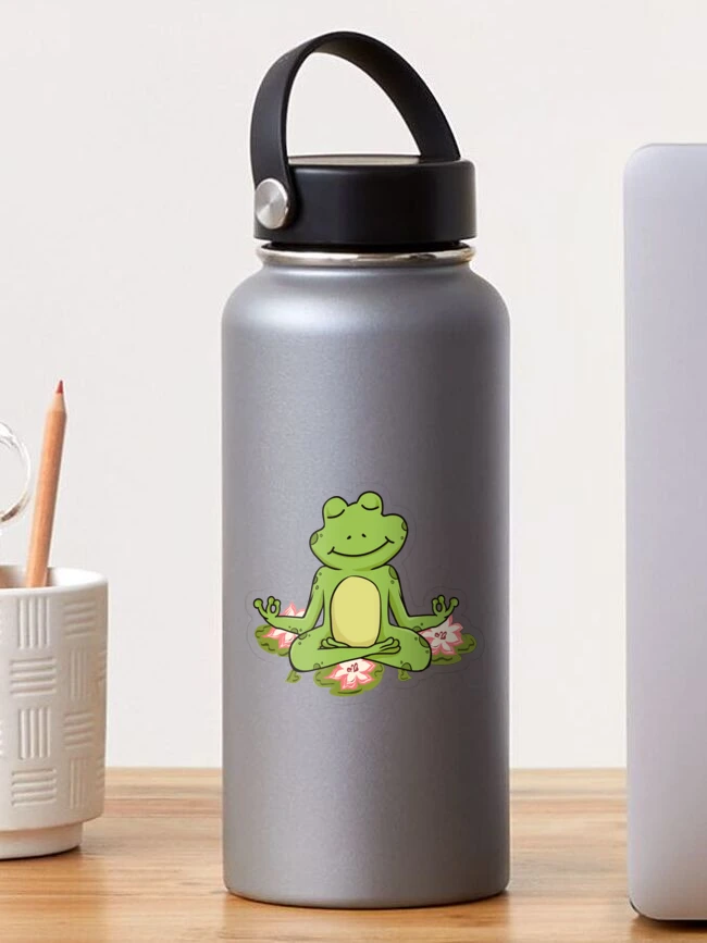 Yoga frogs. meditating frog doing yoga.  Sticker for Sale by