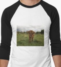 Scottish Highland Cattle Calf 1539 Men's Baseball ¾ T-Shirt