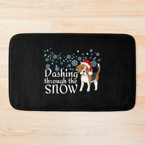 Item preview, Dashing through the snow with my Beagle dog designed and sold by TreetopStudios.