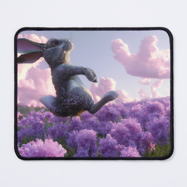 Item preview, Bunny rabbit jumping through field of lilacs poster designed and sold by a-rxhim.