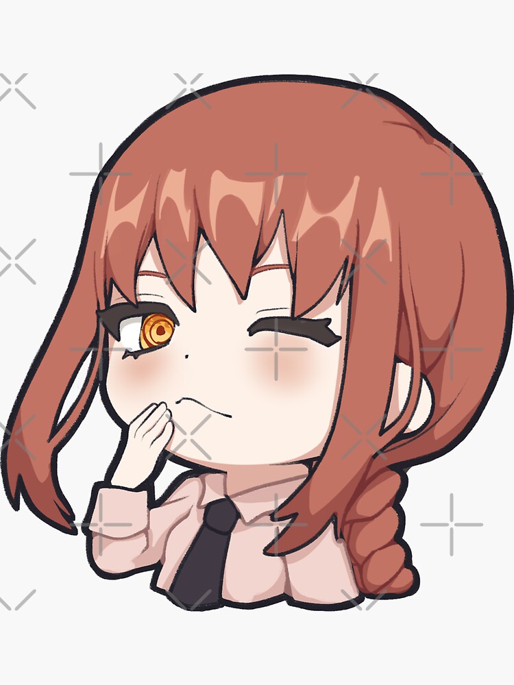 "Makima Chainsaw Man Icon Emoji Sticker" Sticker for Sale by