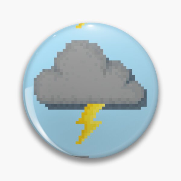 Item preview, Retro Pixel Lightning Cloud Weather Icon Design designed and sold by 8BitTrip.