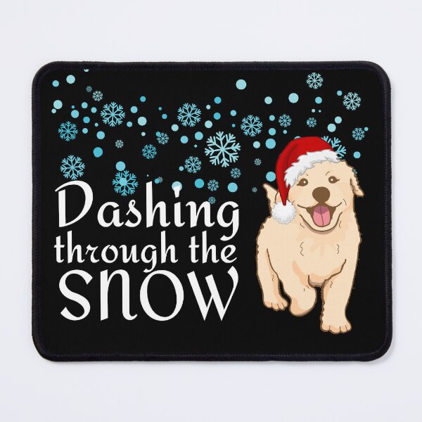 Item preview, Dashing through the snow with my Golden Retriever dog designed and sold by TreetopStudios.