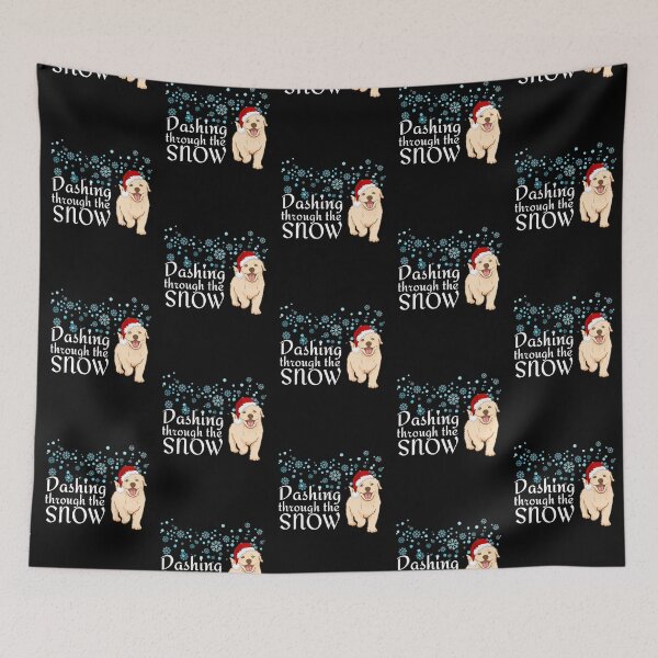Item preview, Dashing through the snow with my Golden Retriever dog designed and sold by TreetopStudios.