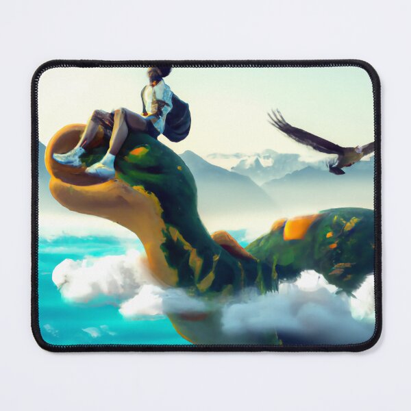 Item preview, Man and his friendly monster floating through skies poster designed and sold by a-rxhim.