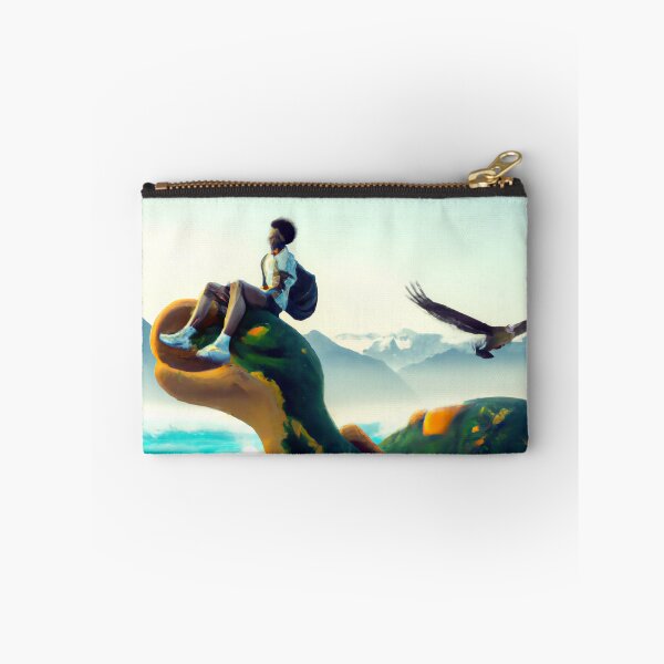 Item preview, Man and his friendly monster floating through skies poster designed and sold by a-rxhim.
