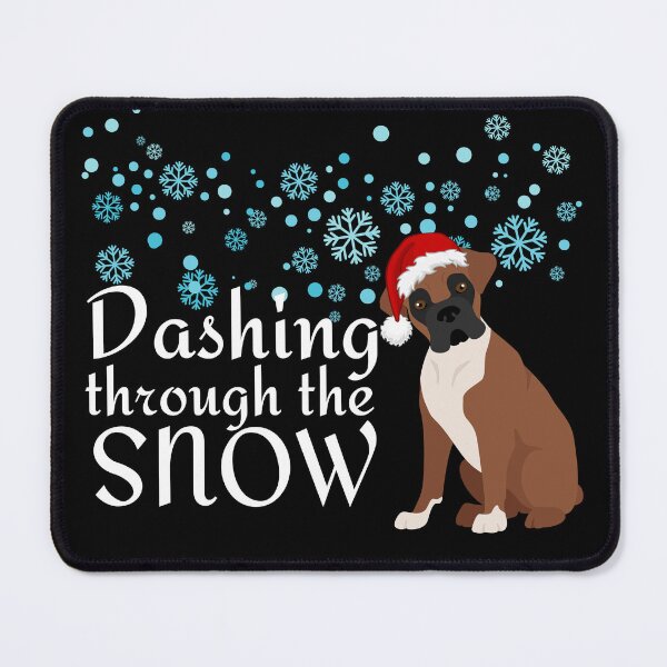 Item preview, Dashing through the snow with my Boxer dog designed and sold by TreetopStudios.