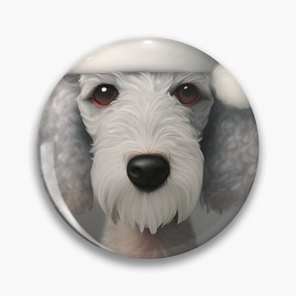 Item preview, Christmas Bedlington Terrier Wearing A Santa Hat designed and sold by ZenEverAI.