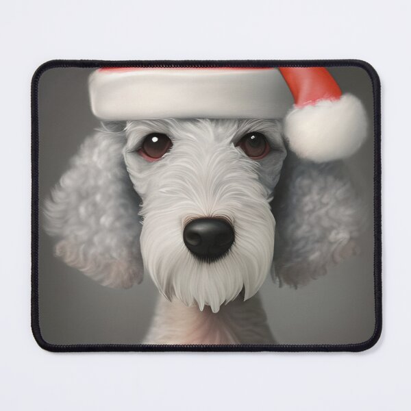 Item preview, Christmas Bedlington Terrier Wearing A Santa Hat designed and sold by ZenEverAI.