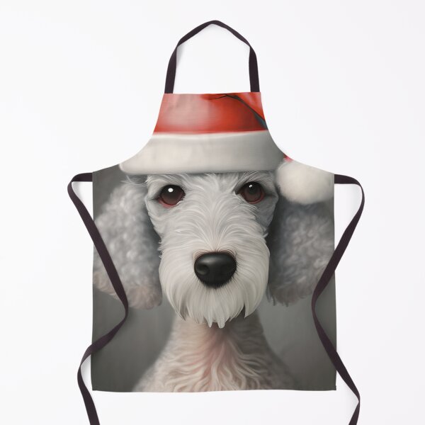 Item preview, Christmas Bedlington Terrier Wearing A Santa Hat designed and sold by ZenEverAI.