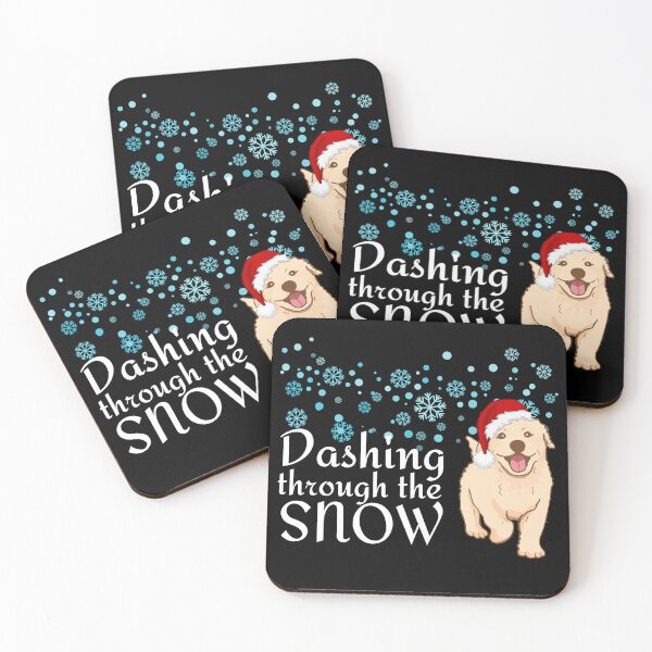 Item preview, Dashing through the snow with my Golden Retriever dog designed and sold by TreetopStudios.