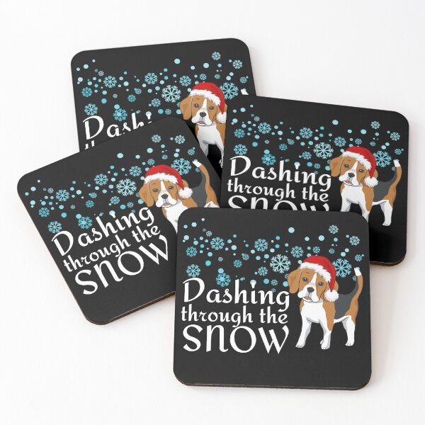 Item preview, Dashing through the snow with my Beagle dog designed and sold by TreetopStudios.