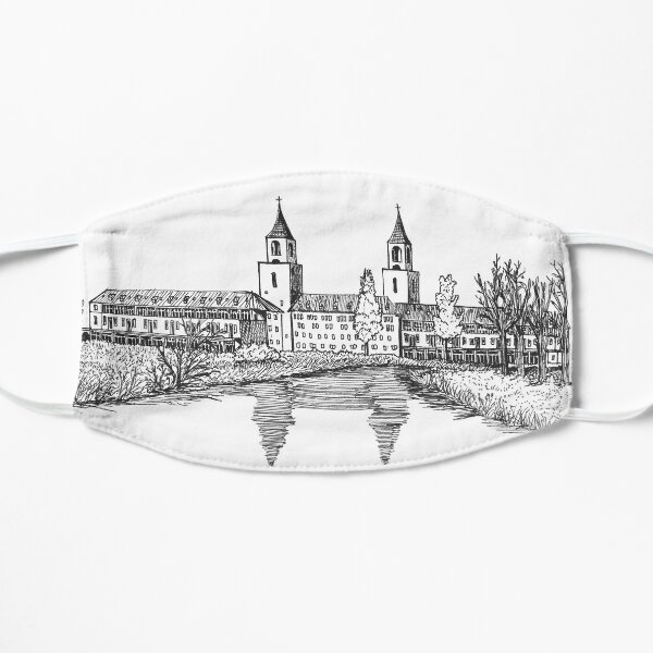Quiet and Peace Klokkenberg Netherlands Pen Ink Illustration Flat Mask