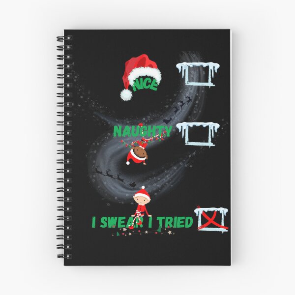Item preview, Nice Naughty I Swear I Tried Christmas Funny Checklist designed and sold by ConradoBullhead.