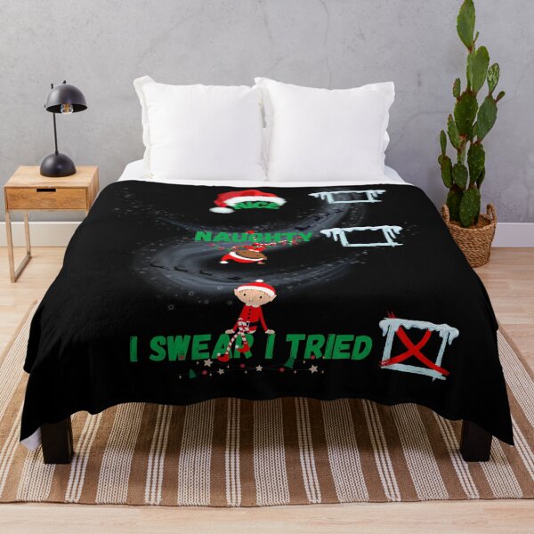 Item preview, Nice Naughty I Swear I Tried Christmas Funny Checklist designed and sold by ConradoBullhead.