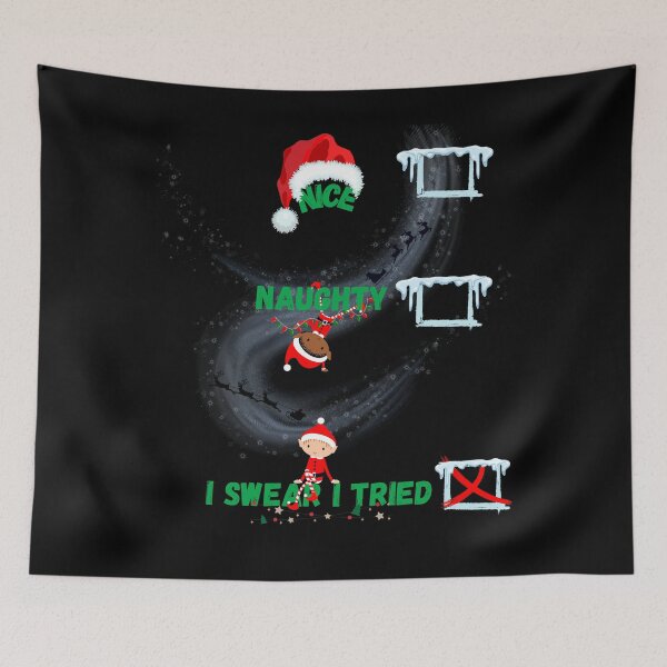 Item preview, Nice Naughty I Swear I Tried Christmas Funny Checklist designed and sold by ConradoBullhead.