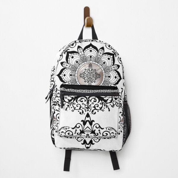 Item preview, Ornate Baroque Diamonds White Black Purple Greek Key Floral designed and sold by Yiorgos Designs.